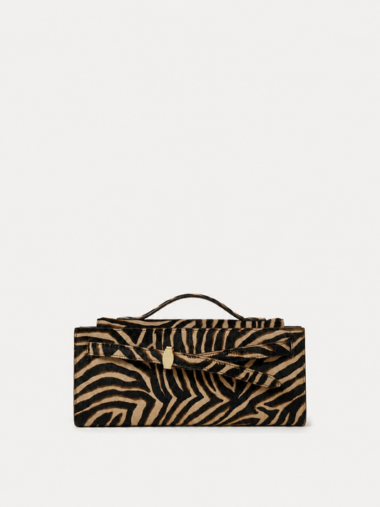 Calf Hair Veronica Beard Dash Clutch in Zebra - Veronica Beard New