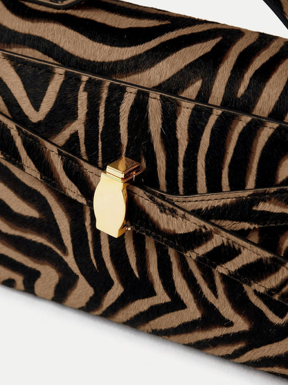 Calf Hair Veronica Beard Dash Clutch in Zebra - Veronica Beard New