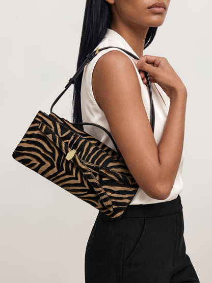 Calf Hair Veronica Beard Dash Clutch in Zebra - Veronica Beard New