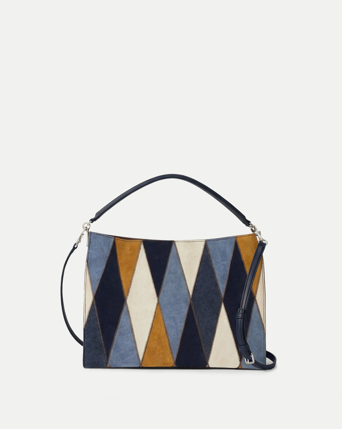 Vida Patchwork Shoulder Bag in Blue Multi - Veronica Beard Latest