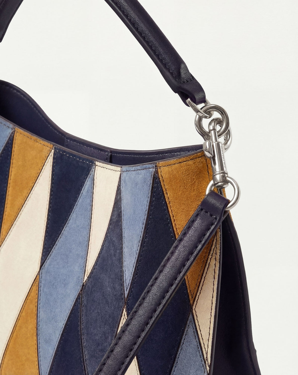 Vida Patchwork Shoulder Bag in Blue Multi - Veronica Beard Latest