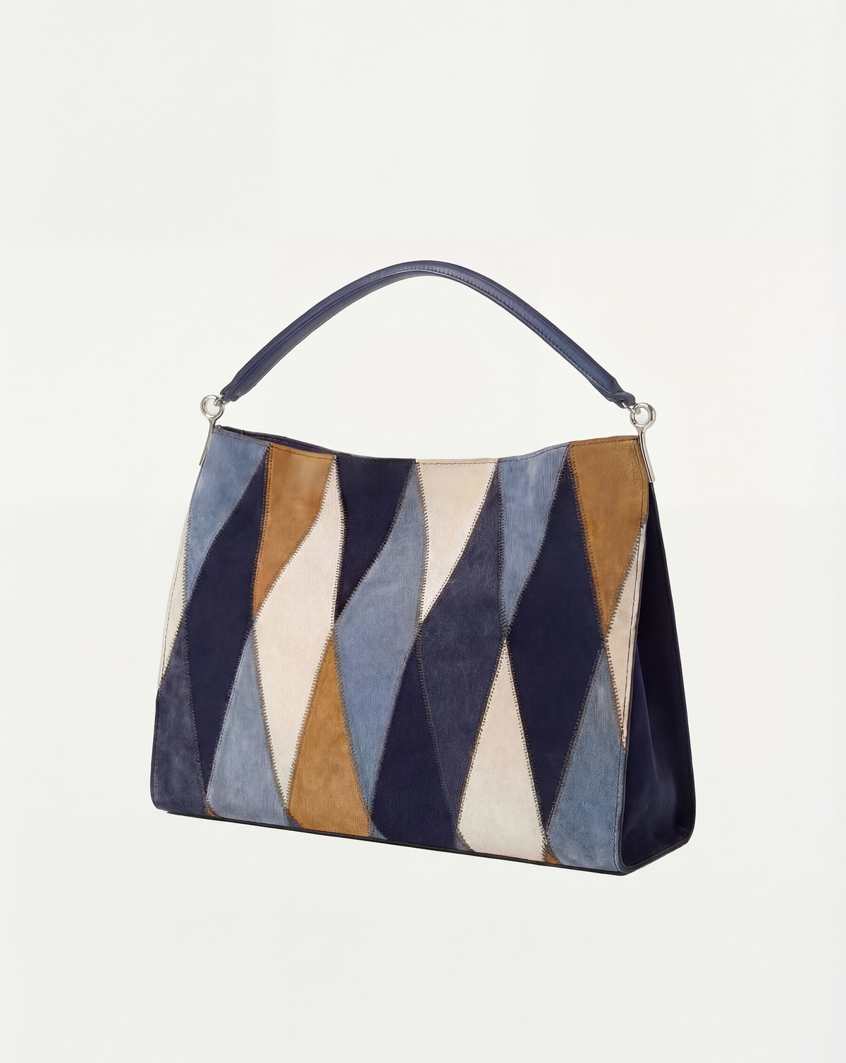 Vida Patchwork Shoulder Bag in Blue Multi - Veronica Beard Latest