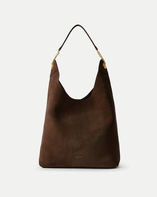 Jour Slouchy Shoulder Bag in Dark Brown - Veronica Beard Signature
