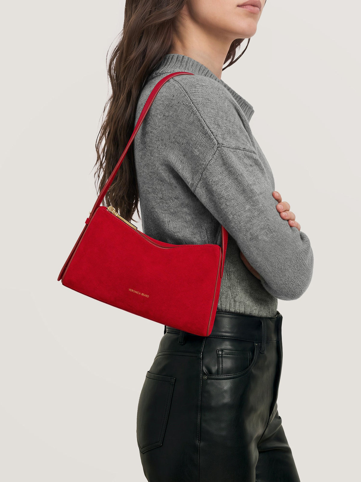 Prism Mini Bag in Red Suede - Veronica Beard Exclusive