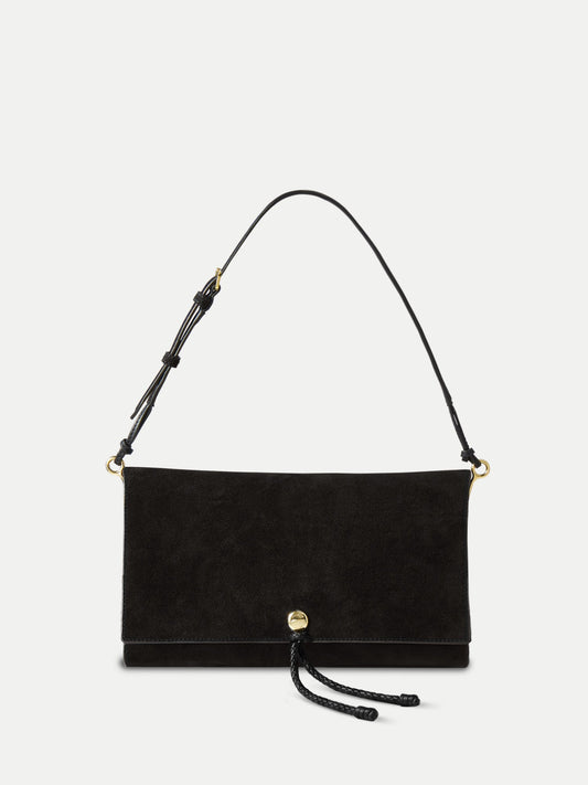Edit Bag in Black Suede - Veronica Beard Latest