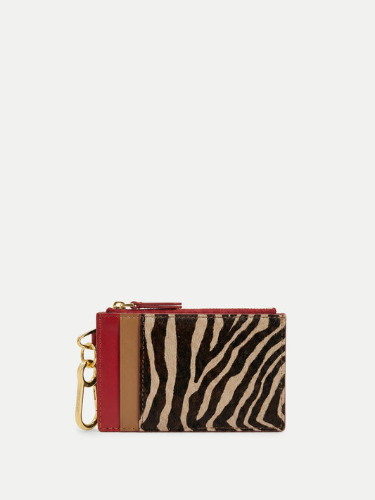 Calf-Hair Card Holder in Zebra - Veronica Beard Latest