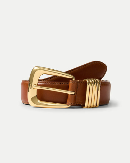 Arch Leather Belt in Tan - Veronica Beard Discount