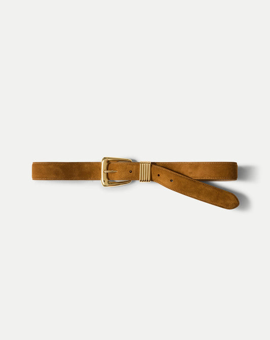 Arch Suede Belt in Tan - Veronica Beard Top Pick