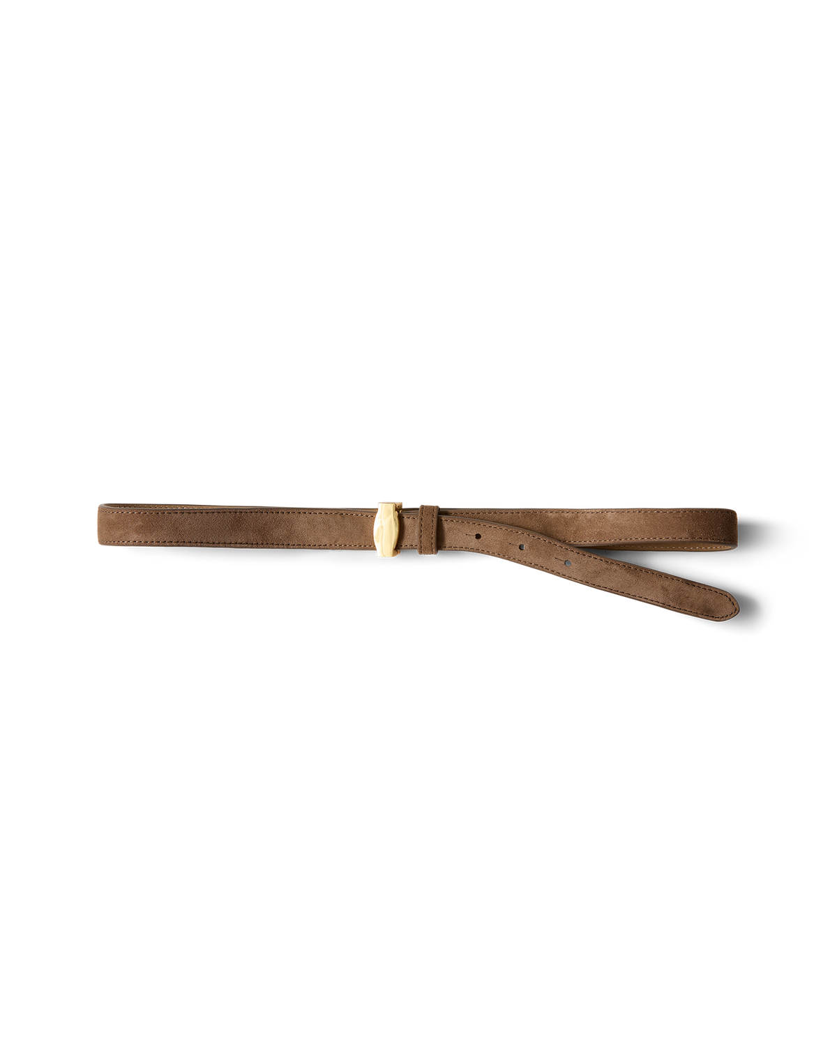 Dash Thin Suede Belt in Brown - Veronica Beard Value