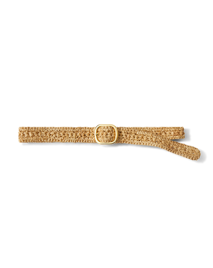 Loop Raffia Belt in Natural - Veronica Beard Sale