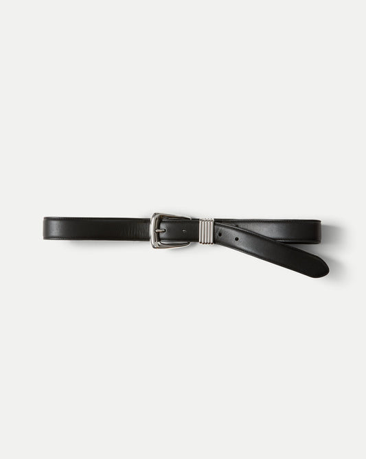 Arch Leather Belt in Black/Silver - Veronica Beard New