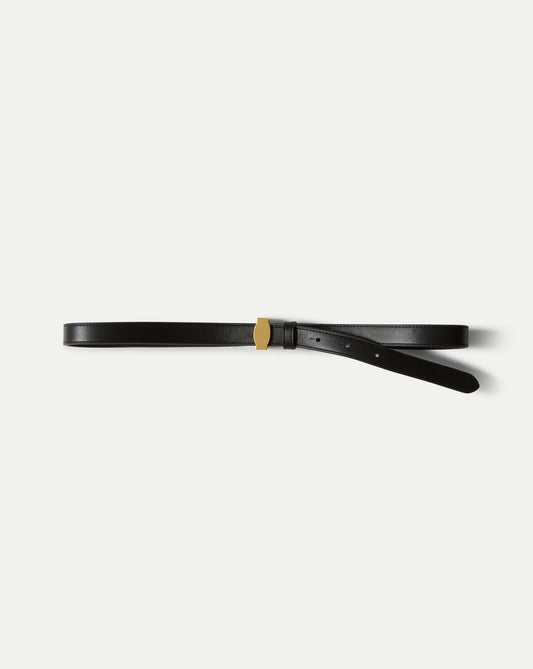 Dash Thin Leather Belt in Black - Veronica Beard Essential