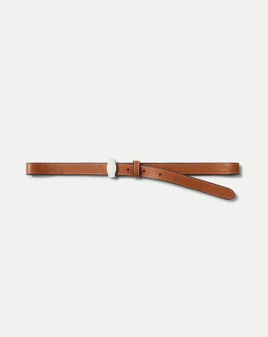Dash Leather Belt in Hazelwood - Veronica Beard Best Seller