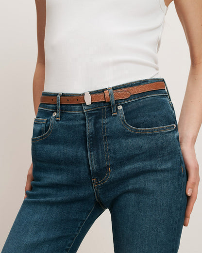 Dash Leather Belt in Hazelwood - Veronica Beard Best Seller