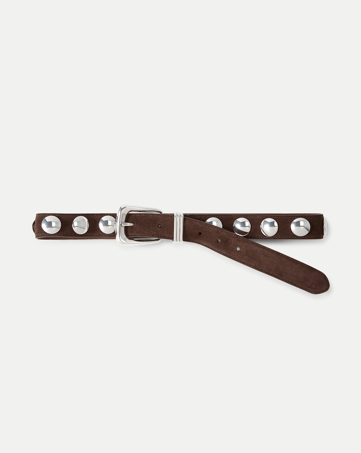 Arch Suede Grommet Studded Belt in Brown Espresso - Veronica Beard Exclusive