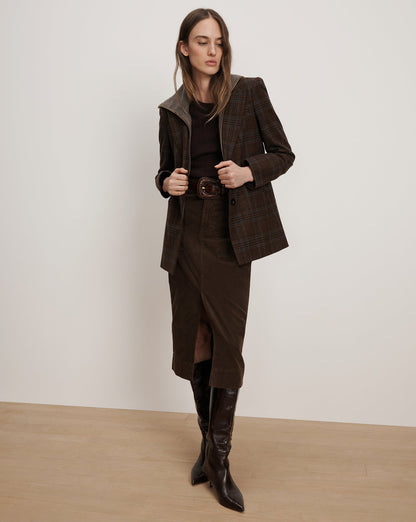 Elsy Leather-Buckle Belt in Brown - Veronica Beard Special Offer