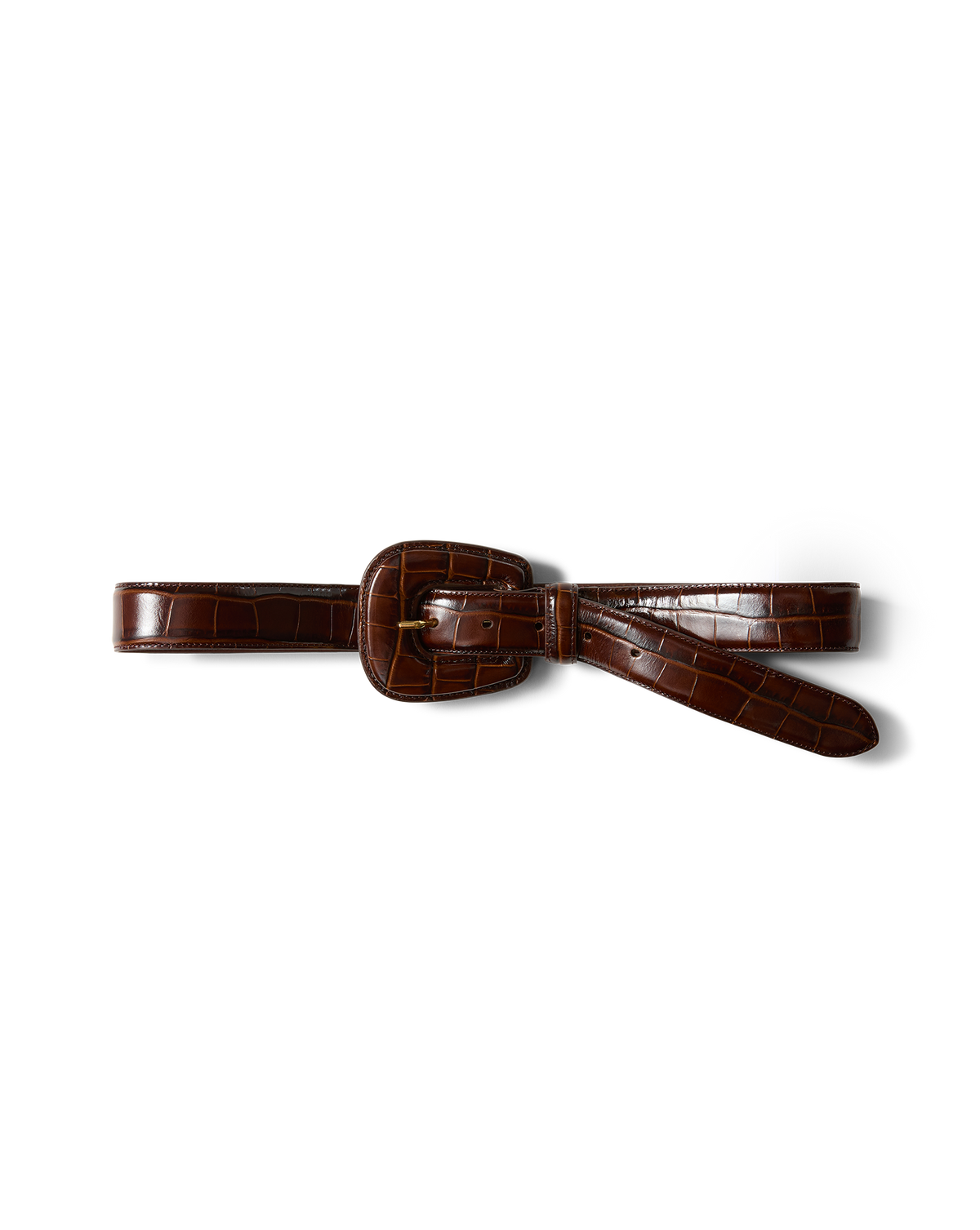 Elsy Leather-Buckle Belt in Brown - Veronica Beard Special Offer