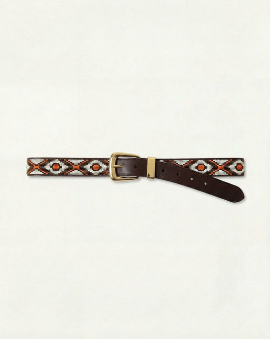 Arch Beaded Belt in Orange Multi - Veronica Beard Top Pick