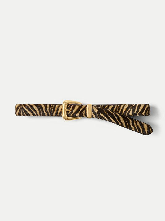 Arch Calf Hair Belt in Zebra Print - Veronica Beard Trusted