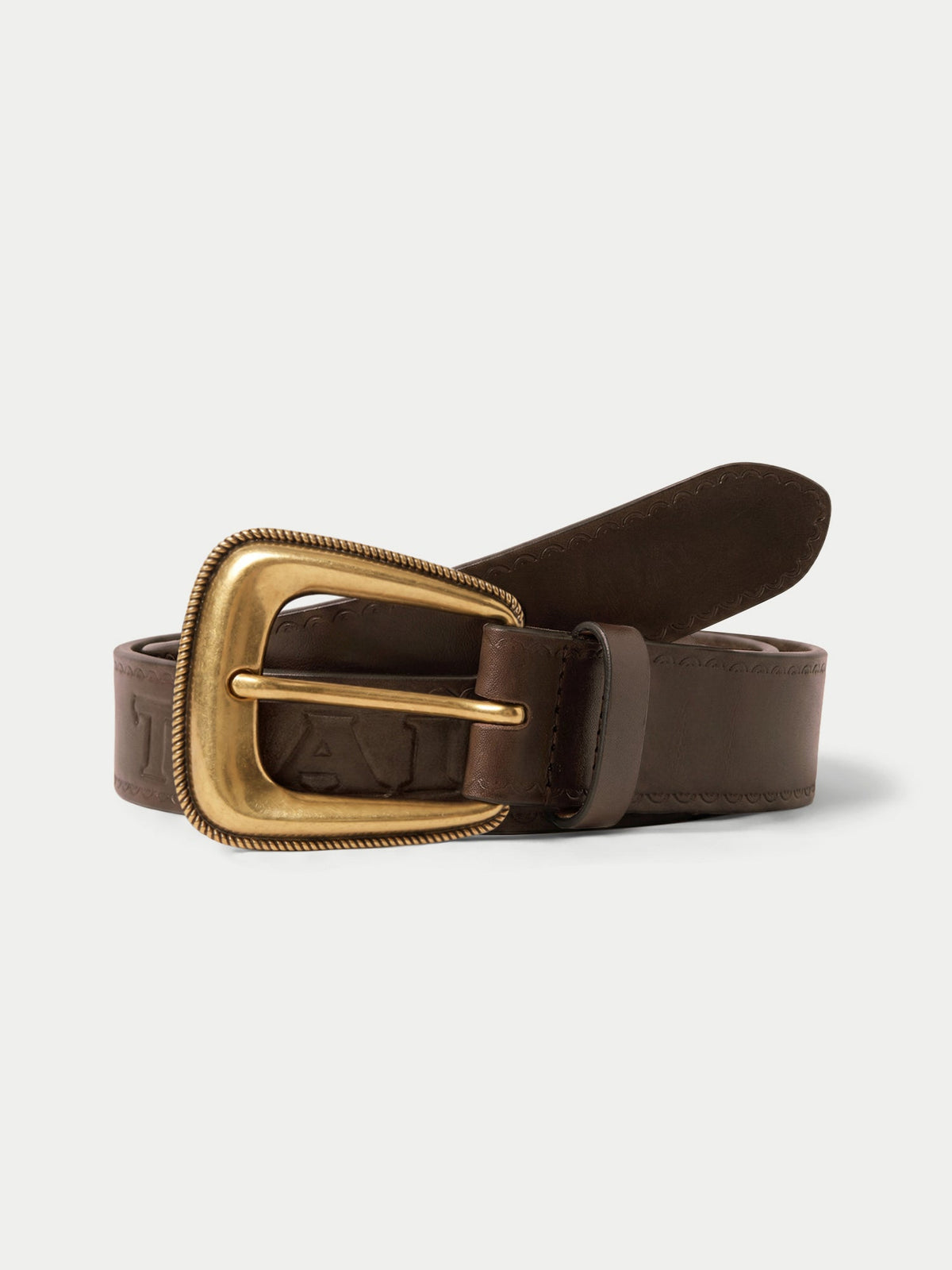 The Trailblazer Arch Belt in Brown Leather Whiskey - Veronica Beard Smart Buy