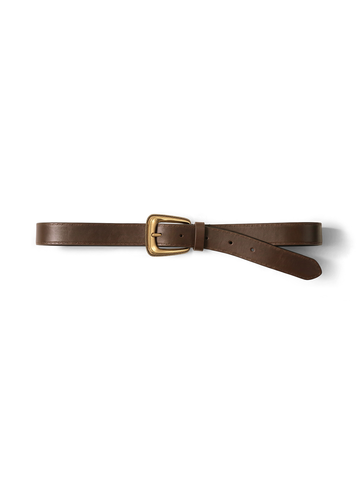 The Trailblazer Arch Belt in Brown Leather Whiskey - Veronica Beard Smart Buy