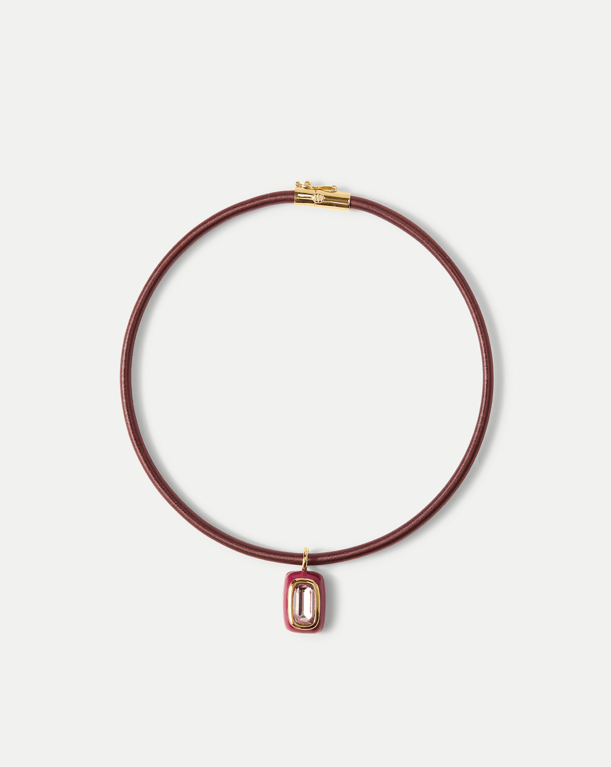 Burgundy Cord Pendant Necklace in Burgundy - Veronica Beard Exclusive