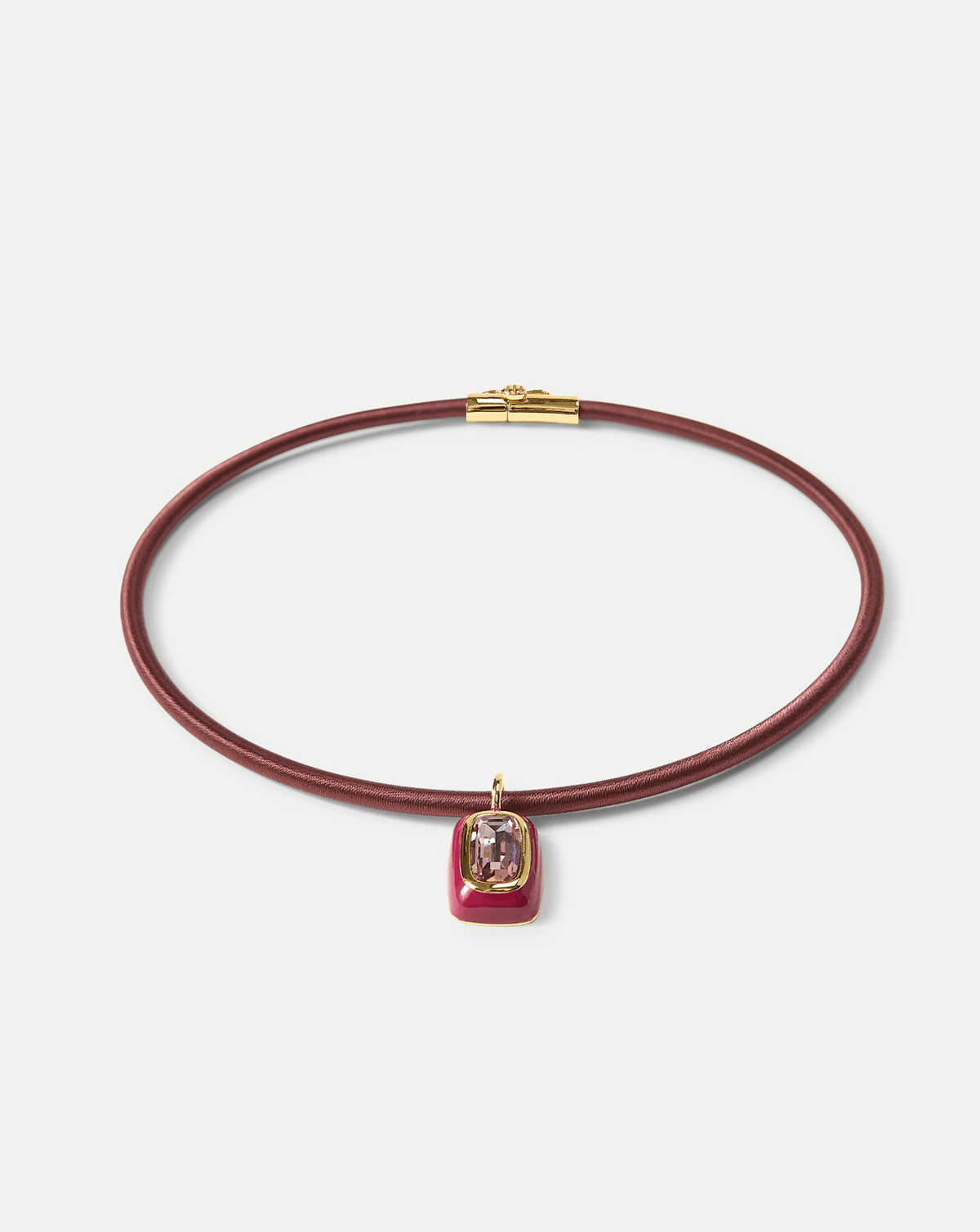 Burgundy Cord Pendant Necklace in Burgundy - Veronica Beard Exclusive