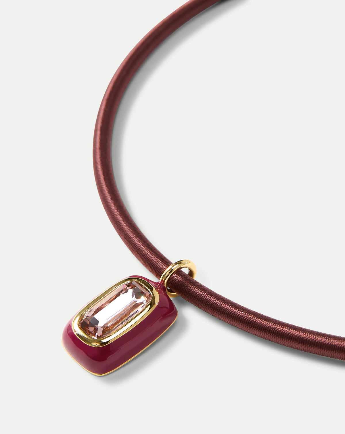 Burgundy Cord Pendant Necklace in Burgundy - Veronica Beard Exclusive