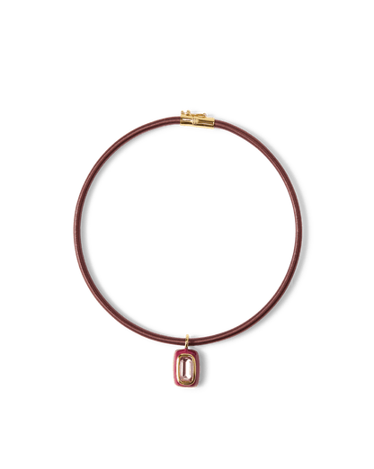Burgundy Cord Pendant Necklace in Burgundy - Veronica Beard Exclusive