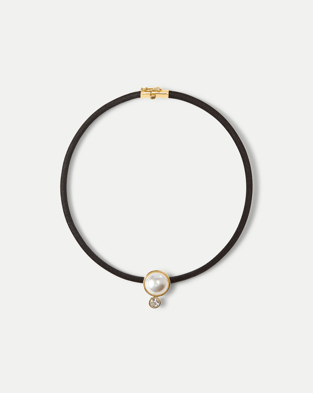 Pearl Pendant Cord Necklace in Pearl/Black - Veronica Beard Latest