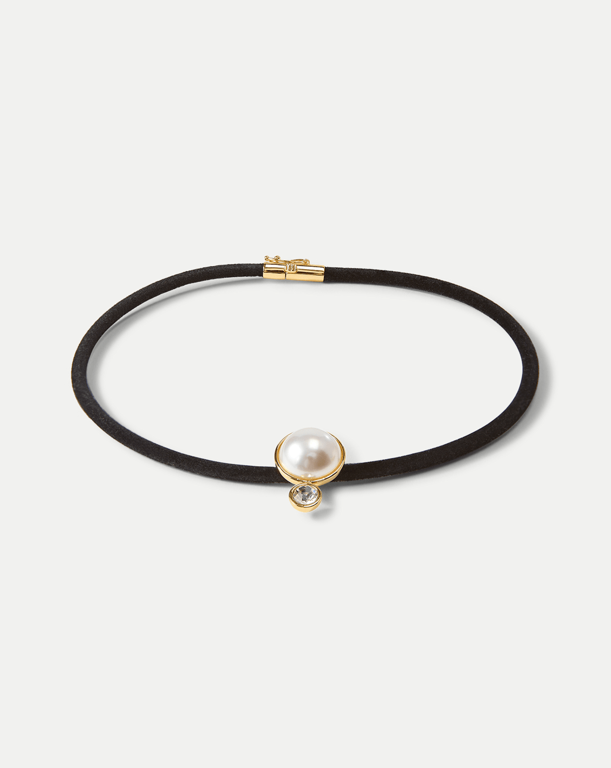 Pearl Pendant Cord Necklace in Pearl/Black - Veronica Beard Latest