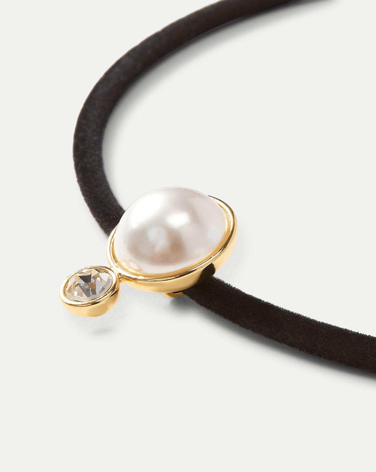 Pearl Pendant Cord Necklace in Pearl/Black - Veronica Beard Latest