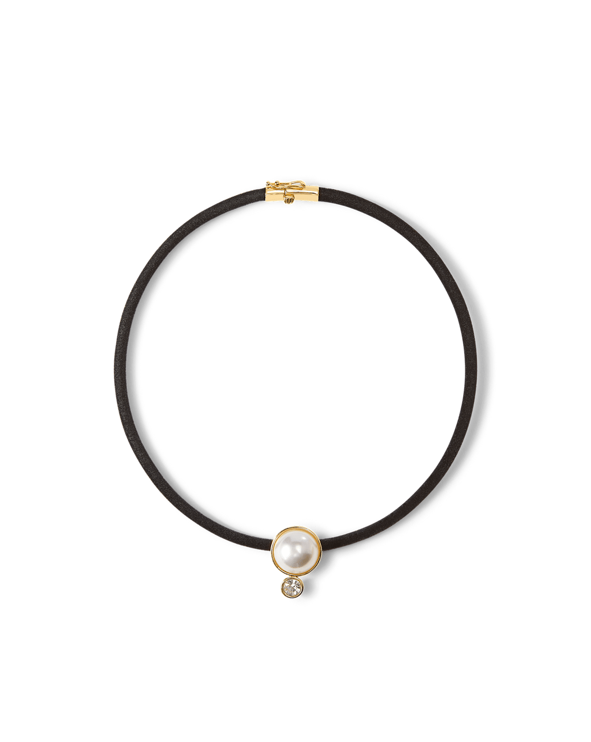 Pearl Pendant Cord Necklace in Pearl/Black - Veronica Beard Latest