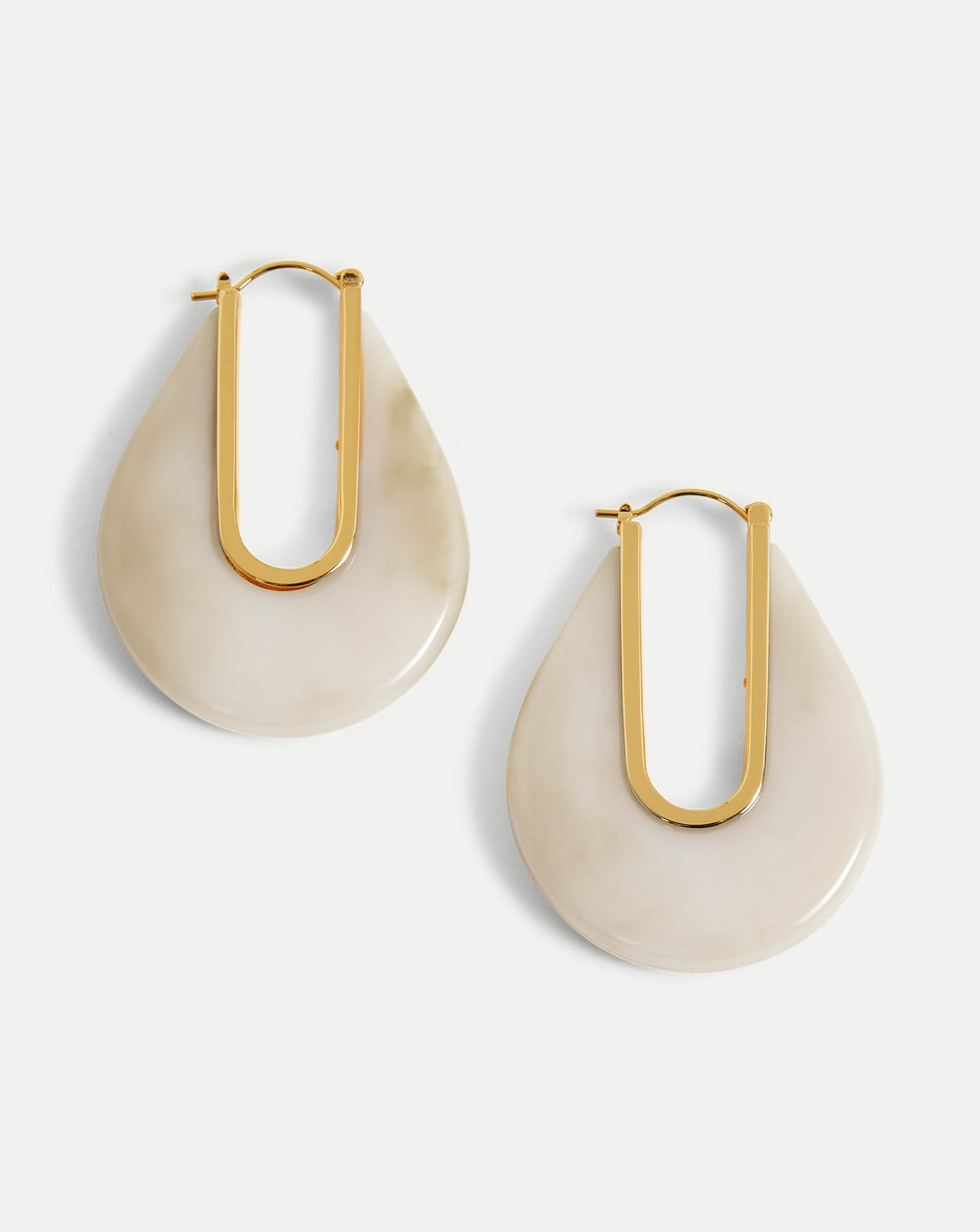 Resin Drop Hoop Earring in Ivory - Veronica Beard Latest