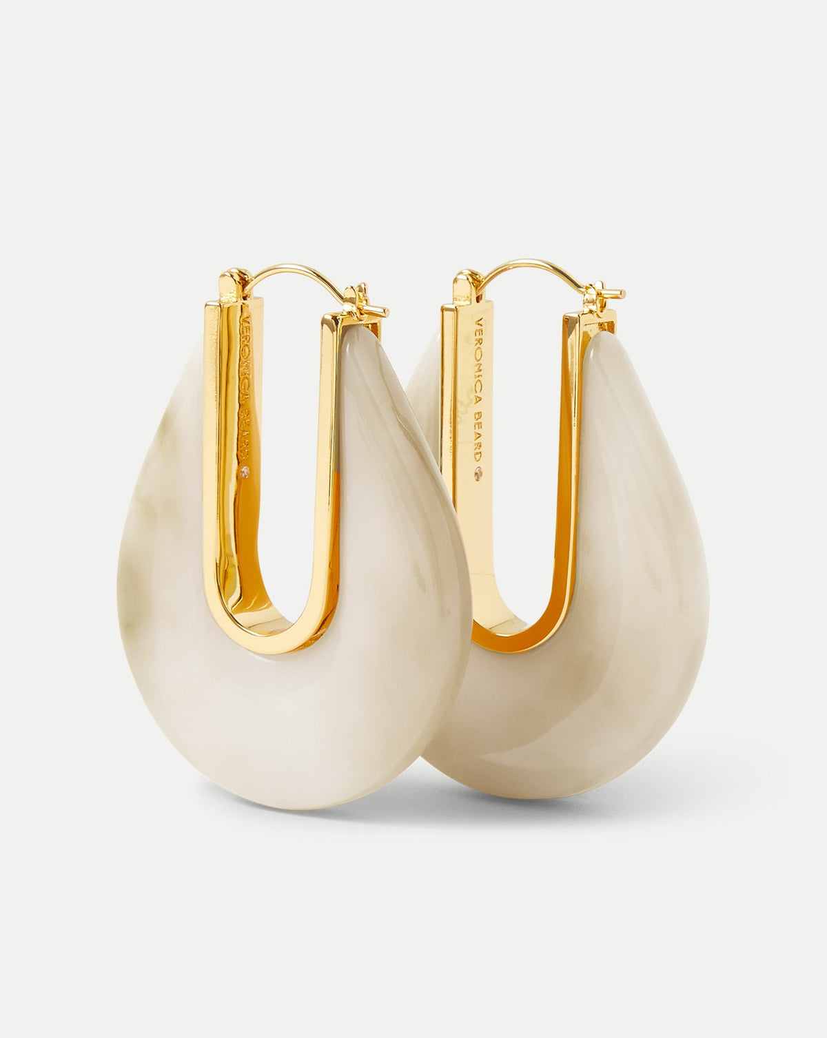 Resin Drop Hoop Earring in Ivory - Veronica Beard Latest