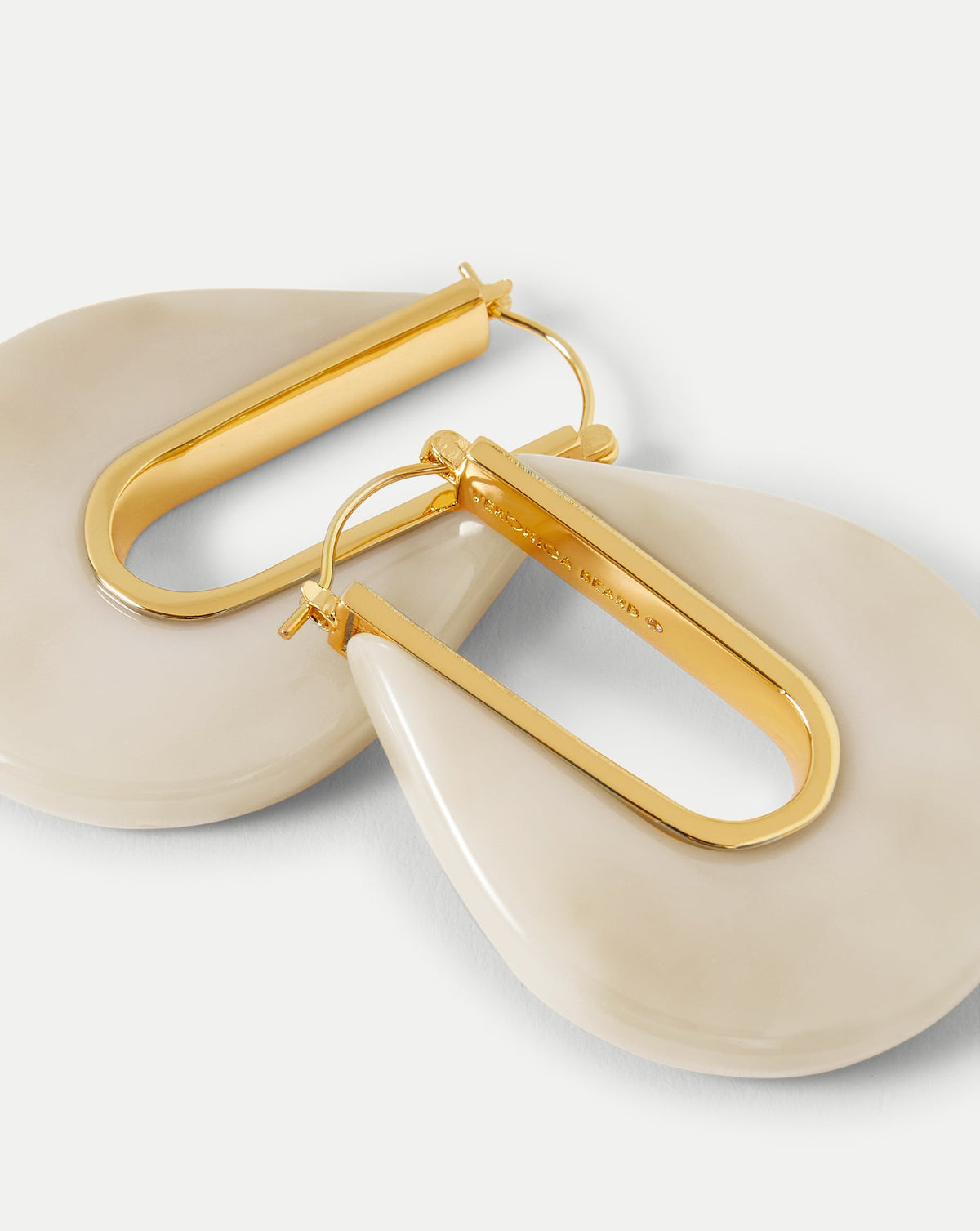 Resin Drop Hoop Earring in Ivory - Veronica Beard Latest