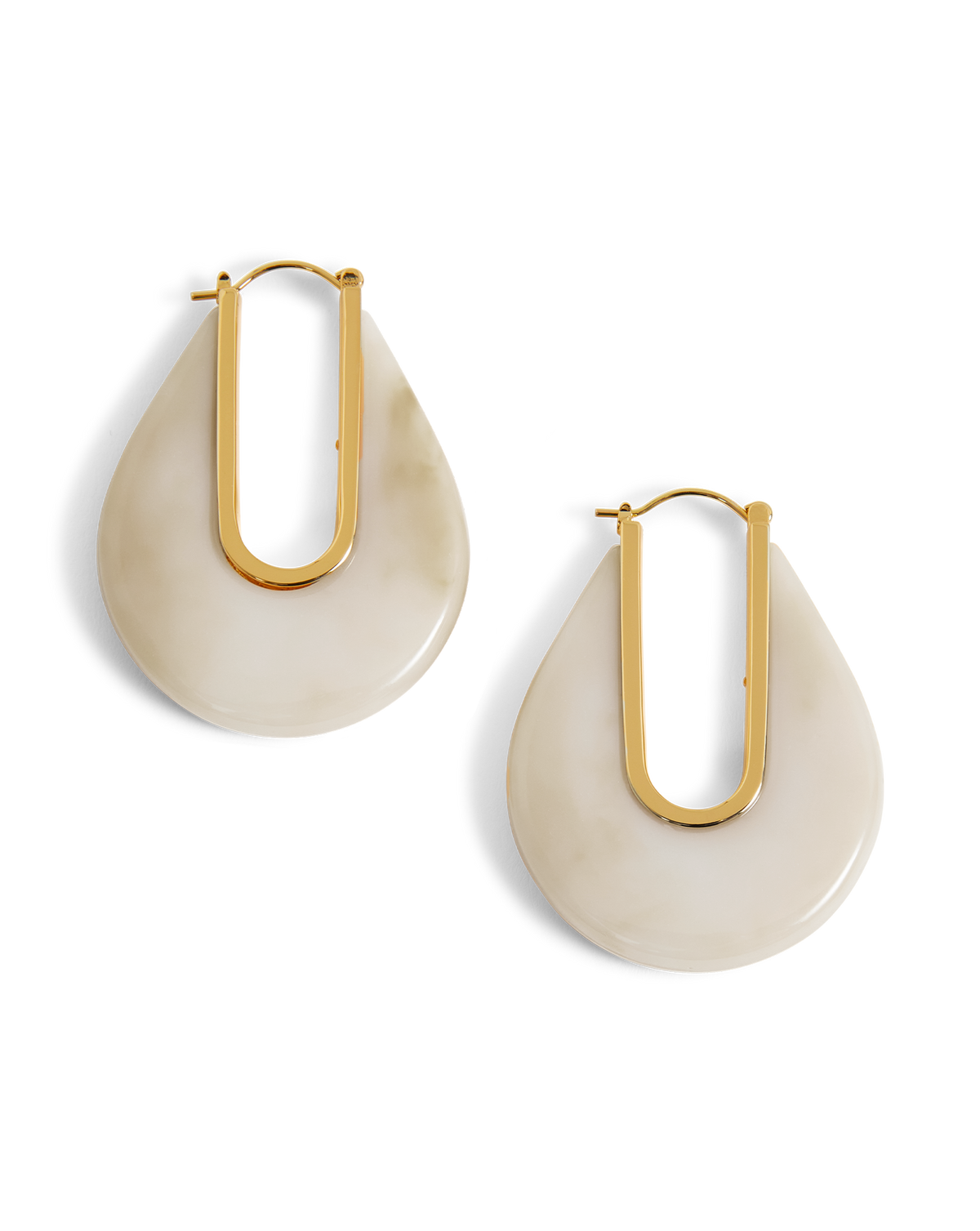 Resin Drop Hoop Earring in Ivory - Veronica Beard Latest