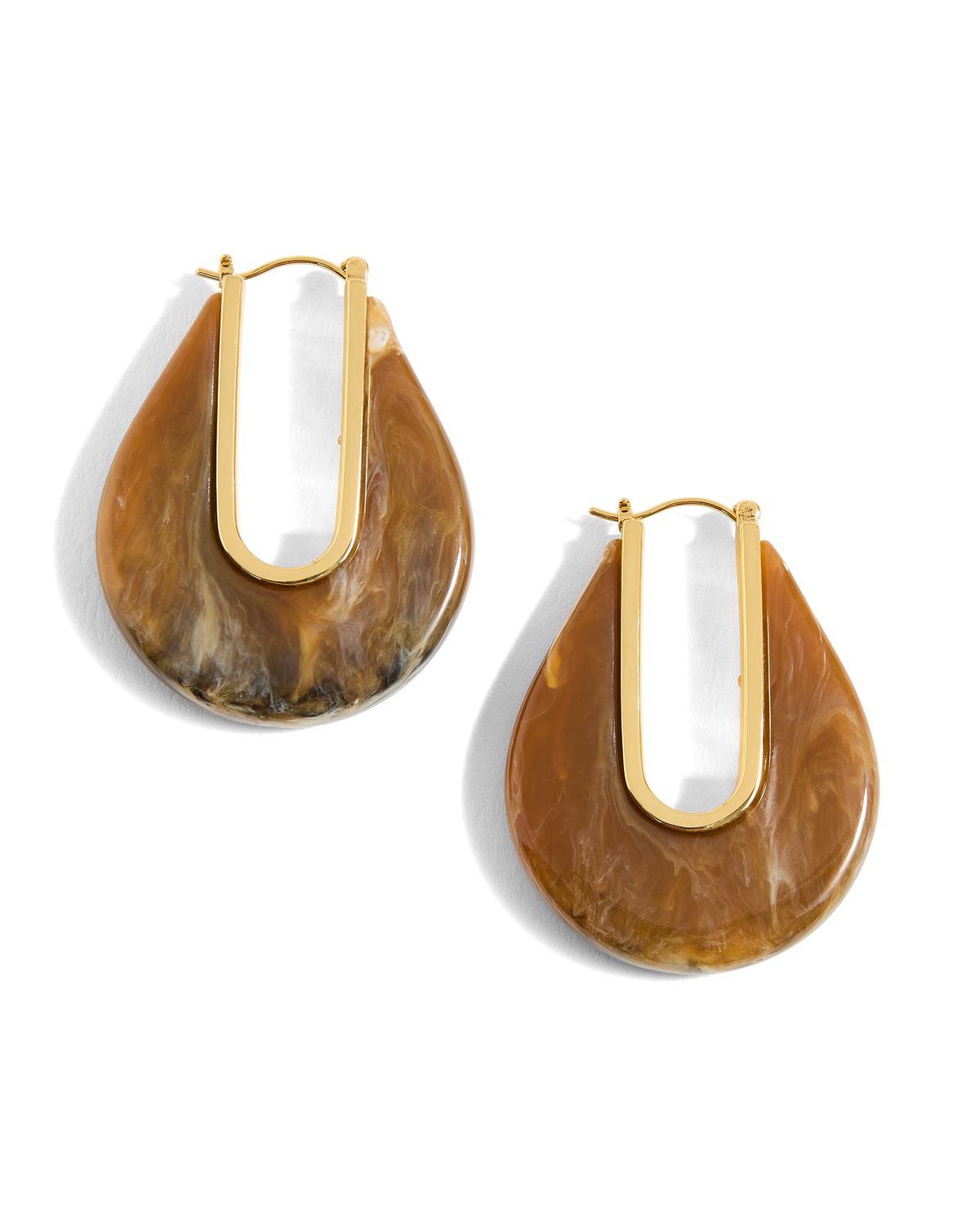 Resin Drop Hoop Earring in Caramel Multi - Veronica Beard Special Offer