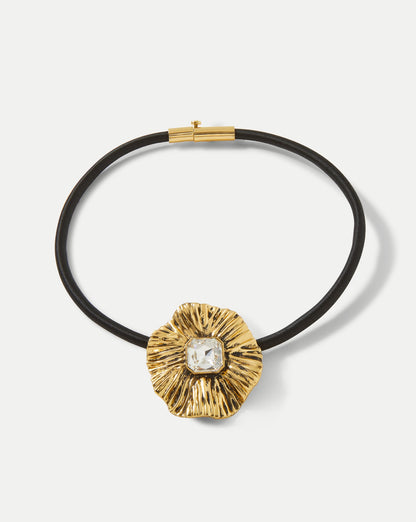 Floral Pendant Cord Necklace in Gold - Veronica Beard Latest