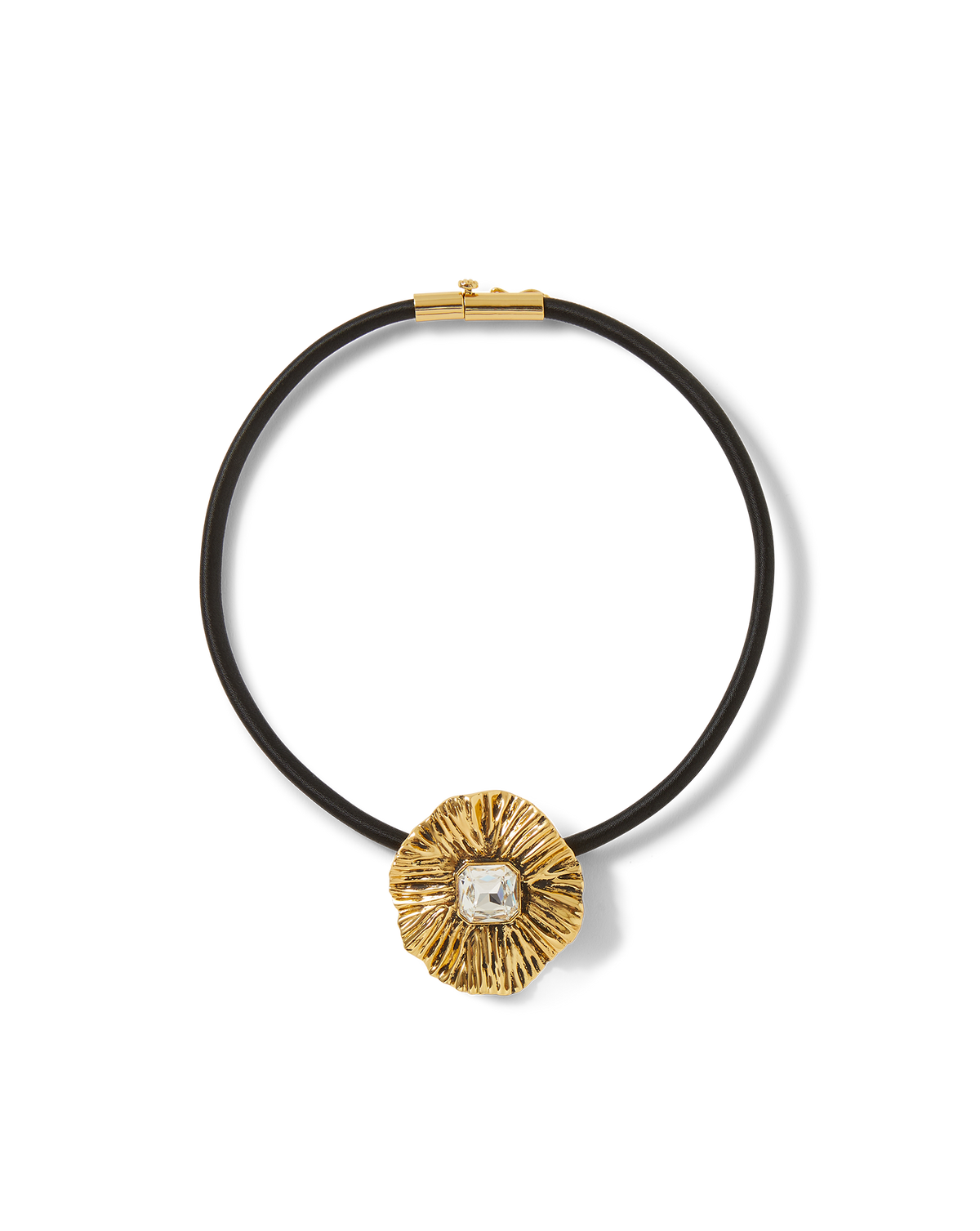 Floral Pendant Cord Necklace in Gold - Veronica Beard Latest