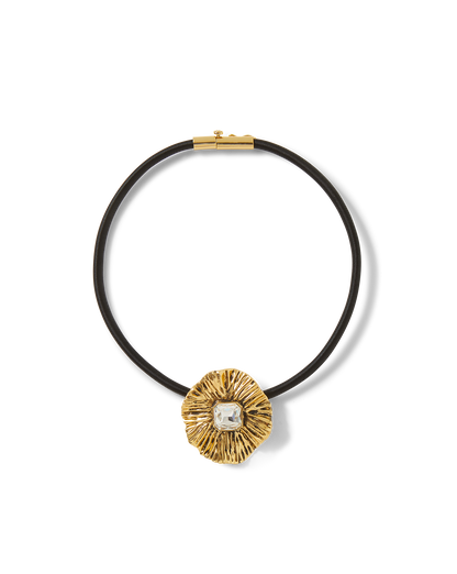 Floral Pendant Cord Necklace in Gold - Veronica Beard Latest