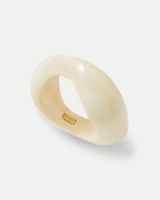 Marbled Resin Bangle in Ivory - Veronica Beard New