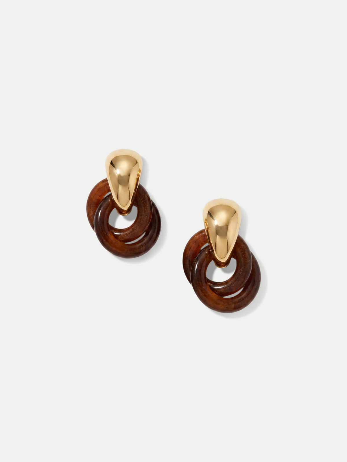 Resin Link Drop Hoop Earring in Brown - Veronica Beard Recommended