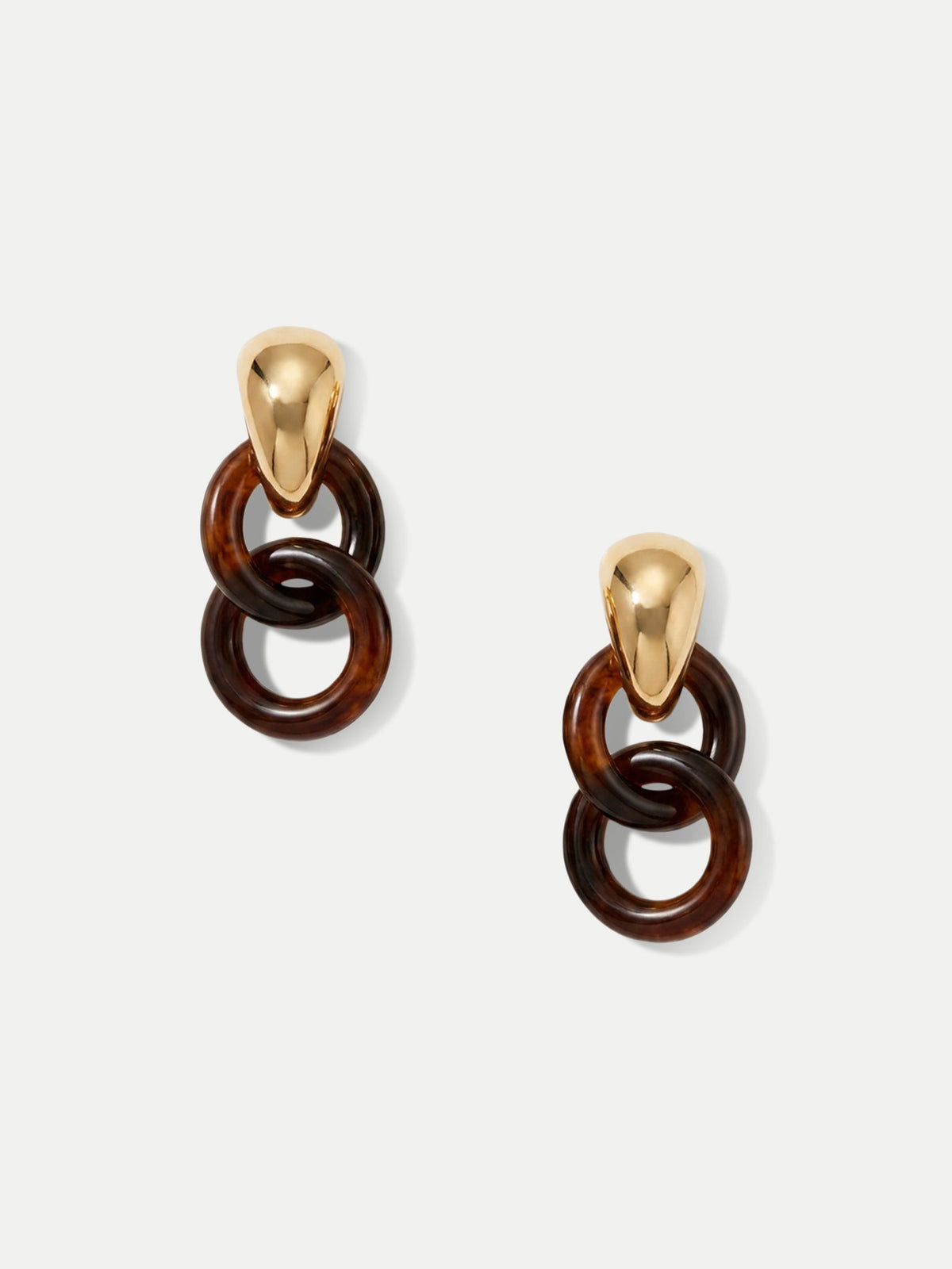 Resin Link Drop Hoop Earring in Brown - Veronica Beard Recommended