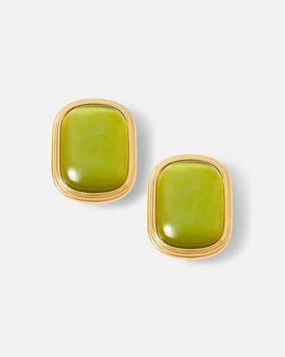 Cat’s Eye Stone Earring in Light Pistachio - Veronica Beard Recommended