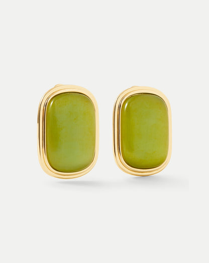Cat’s Eye Stone Earring in Light Pistachio - Veronica Beard Recommended