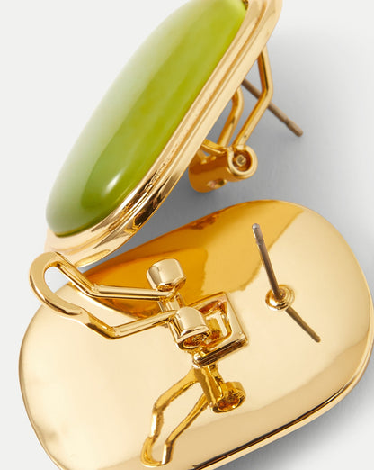 Cat’s Eye Stone Earring in Light Pistachio - Veronica Beard Recommended