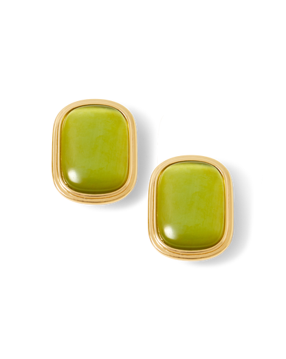 Cat’s Eye Stone Earring in Light Pistachio - Veronica Beard Recommended