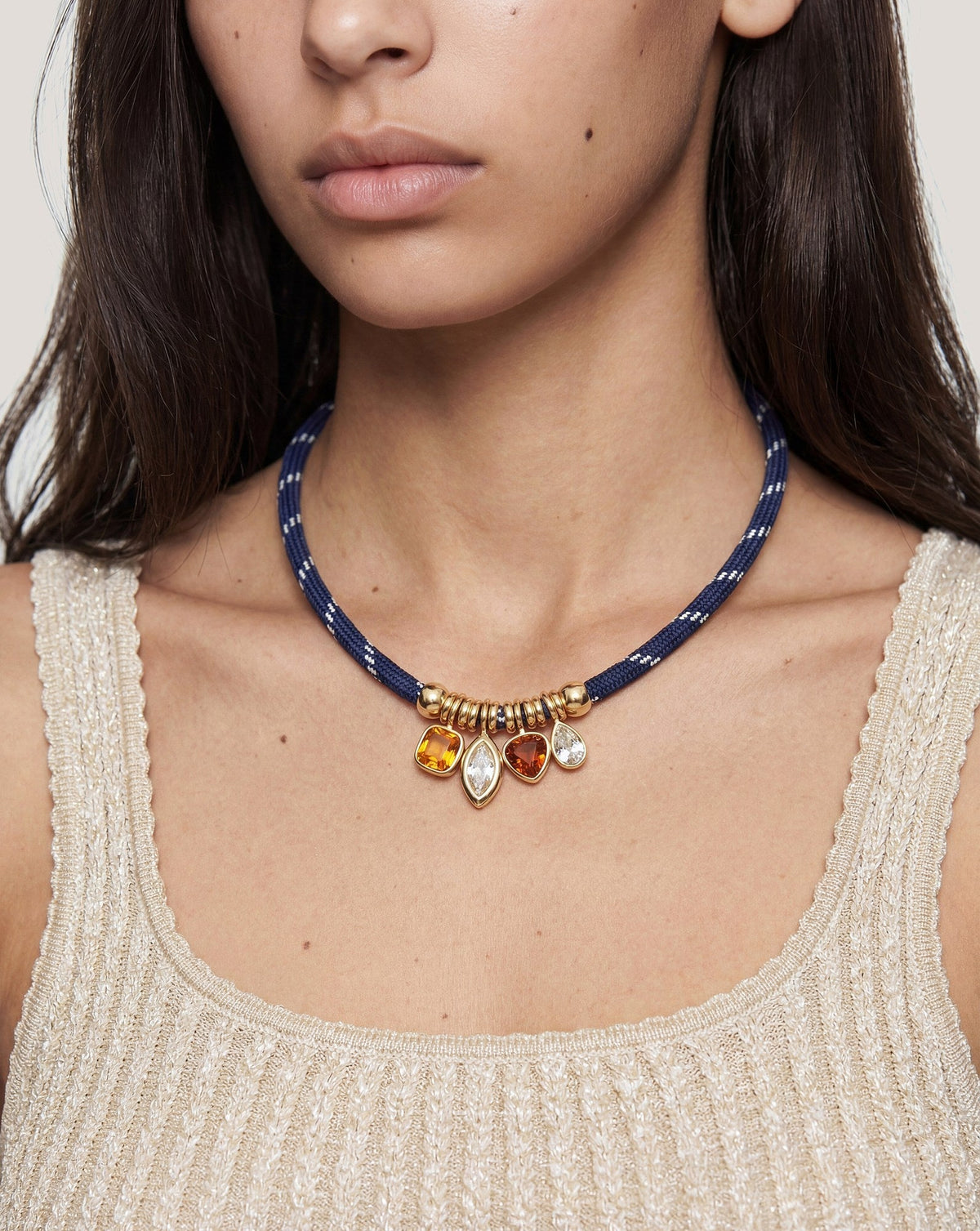 Paracord Charm Necklace in Navy - Veronica Beard Deals