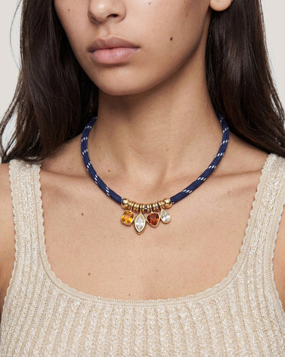Paracord Charm Necklace in Navy - Veronica Beard Deals